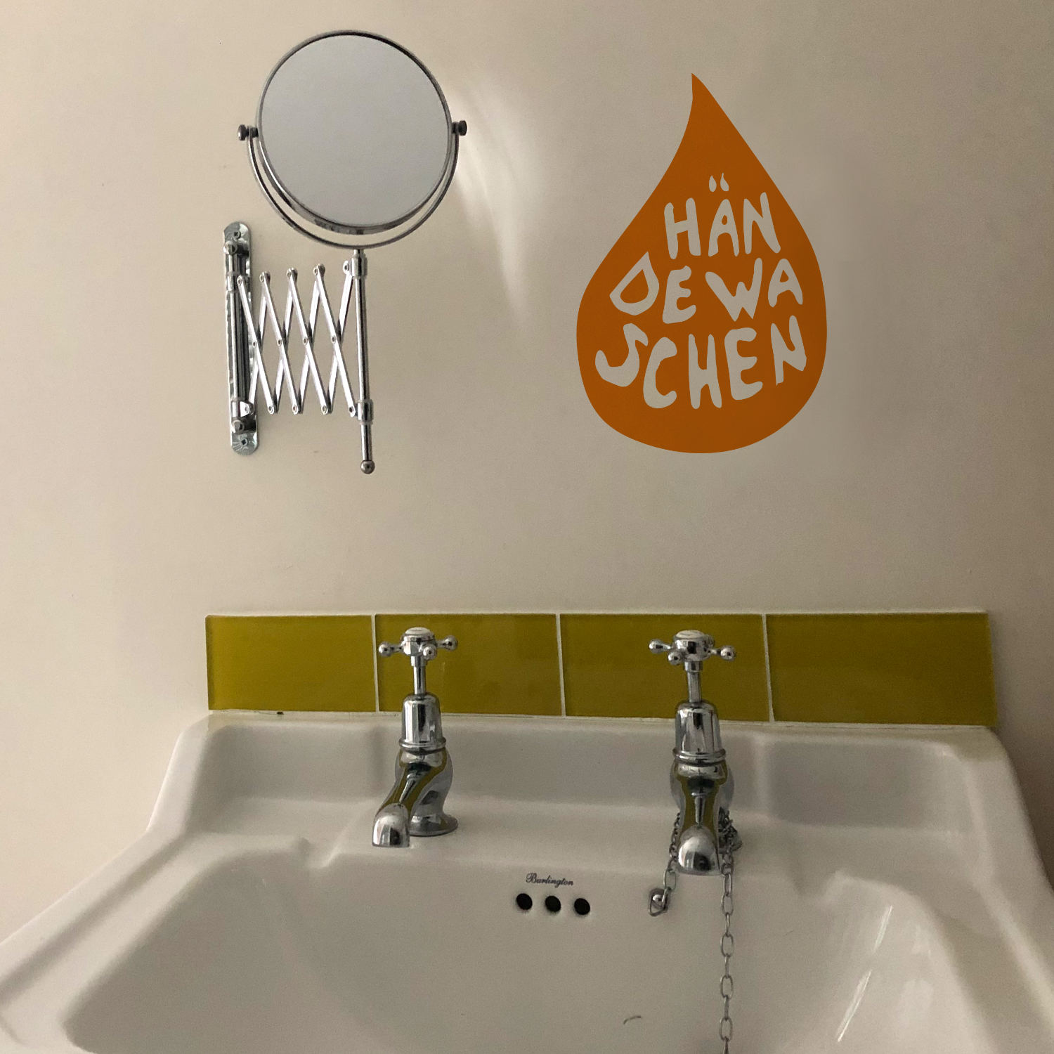 SILEBNSALON Händewaschen Spiegelaufkleber SILBENSALON