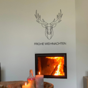 Frohe Weihnachten Aufkleber mit Hirsch
