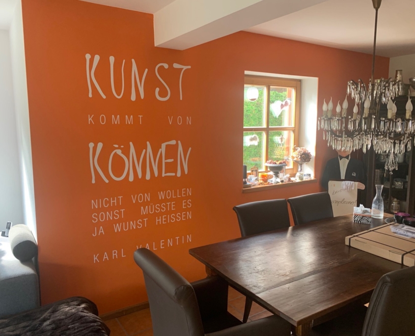 Kundenfoto Kunst kommt von Können Valentin Spruch Silbensalon Kunst kommt von Können