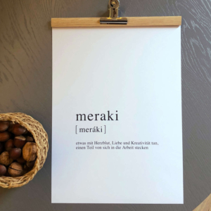 Poster Meraki mit Aufhängungsleiste Meraki Poster mit Aufhängungsleiste