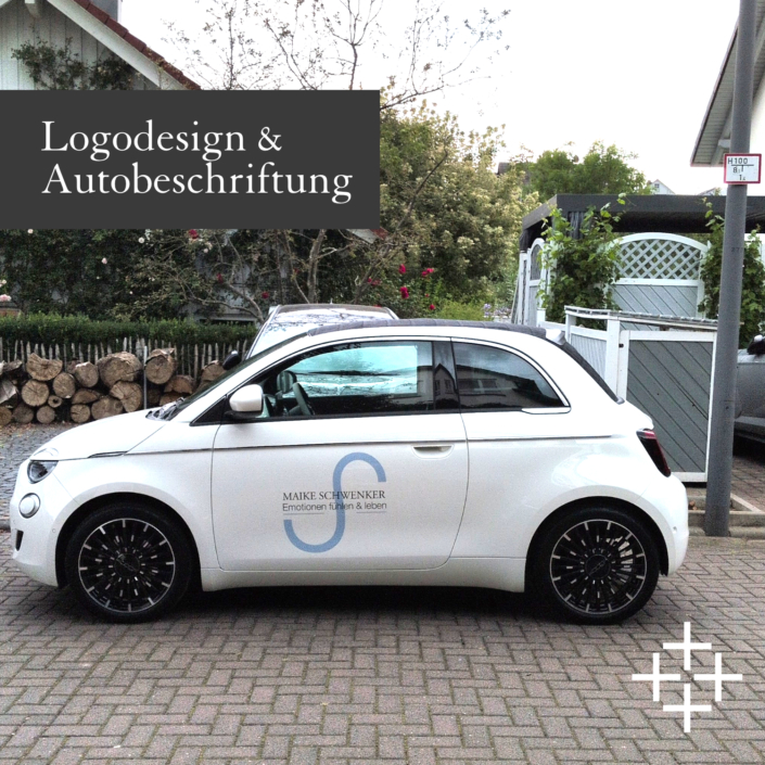 Firmenlogo als Fahrzeugaufkleber auf Spezialfolie für den Außenbereich