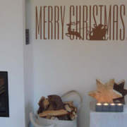 Weihnachswandsticker Schlitten und Nikolaus